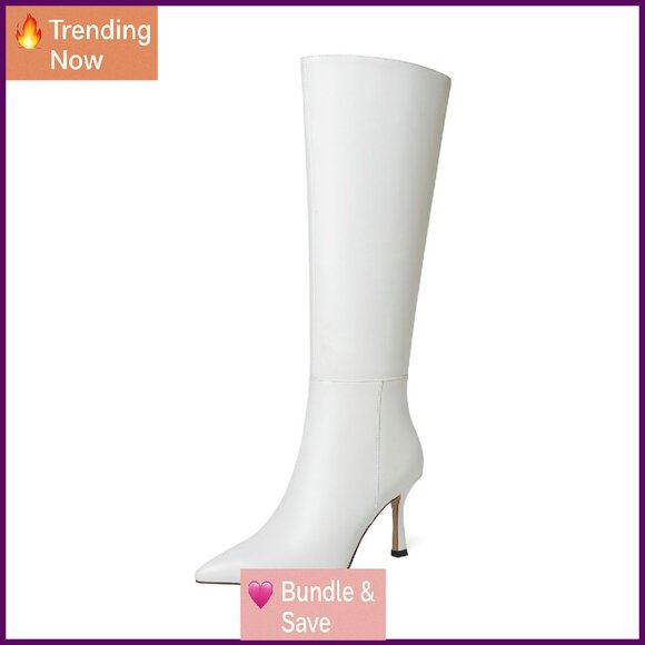 Knee High Boots Pointed Toe Stiletto Heel 3.15